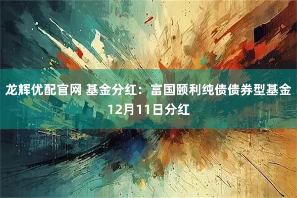 龙辉优配官网 基金分红:富国颐利纯债债券型基金12月11日分红